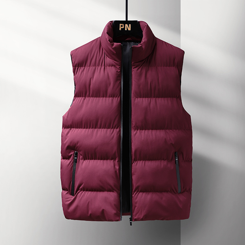 test_Men’s Solid Color Casual Standing Collar Sleeveless Loose Men’s Outwear