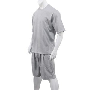 test_Men’s Solid Color Hip-Hop Round Neck Short Sleeve Regular Fit Men’s Sets