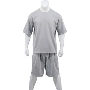 test_Men’s Solid Color Hip-Hop Round Neck Short Sleeve Regular Fit Men’s Sets