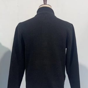 test_Men’s Solid Color Simple Style Standing Collar Long Sleeve Slim Men’s Tops