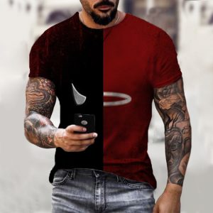 test_Men’s T-shirt Short Sleeve Sports Smiley Face