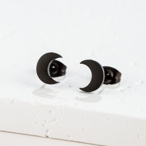 test_New Simple Stainless Steel Cut Geometric Simple Curved Moon Crescent Earrings For Women Versatile Ear Jewelry
