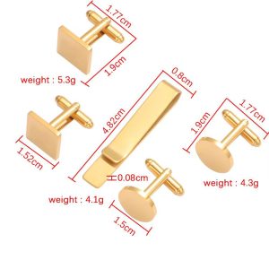 test_Simple Style Solid Color Titanium Steel Men’s Cufflinks Lavalier