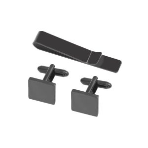 test_Simple Style Solid Color Titanium Steel Men’s Cufflinks Lavalier