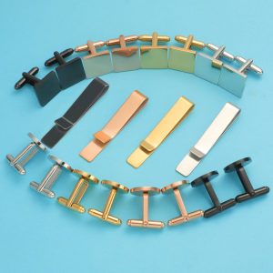 test_Simple Style Solid Color Titanium Steel Men’s Cufflinks Lavalier