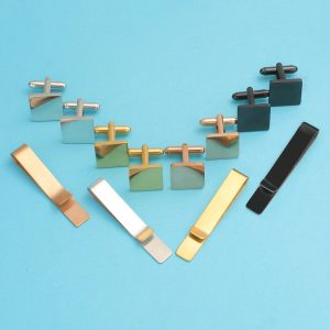 test_Simple Style Solid Color Titanium Steel Men’s Cufflinks Lavalier