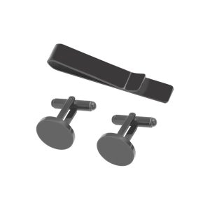 test_Simple Style Solid Color Titanium Steel Men’s Cufflinks Lavalier