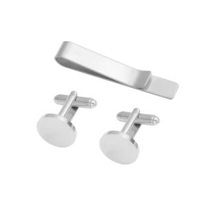 test_Simple Style Solid Color Titanium Steel Men’s Cufflinks Lavalier
