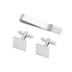 test_Simple Style Solid Color Titanium Steel Men’s Cufflinks Lavalier