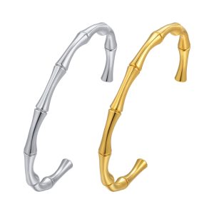 test_Vintage Style Simple Style Bamboo Joint 201 Stainless Steel Women’s Bangle