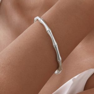 test_Vintage Style Simple Style Bamboo Joint 201 Stainless Steel Women’s Bangle